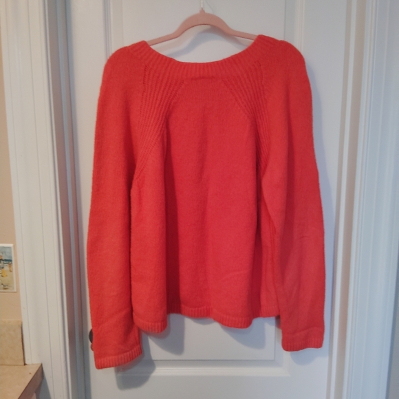 EILEEN FISHER ORGANIC COTTON SWEATER LARGE SALMON COLOR DESIGNER PREPPY - Picture 5 of 7